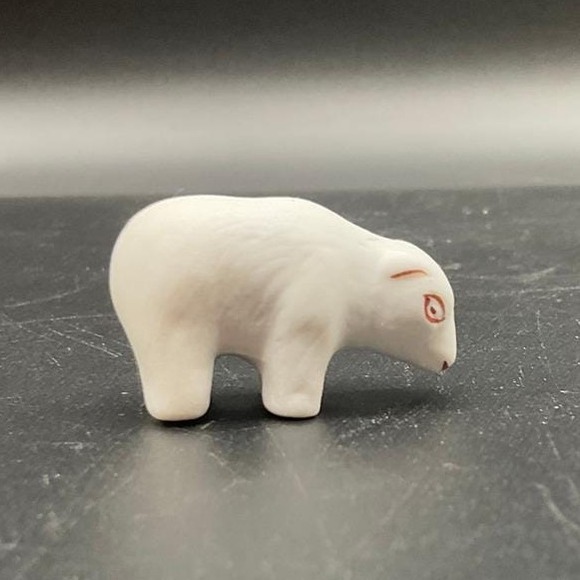 Vintage White Ceramic Polar Bear Figurine 1.5" Scandi Minimalist Animal Decor - Picture 1 of 5